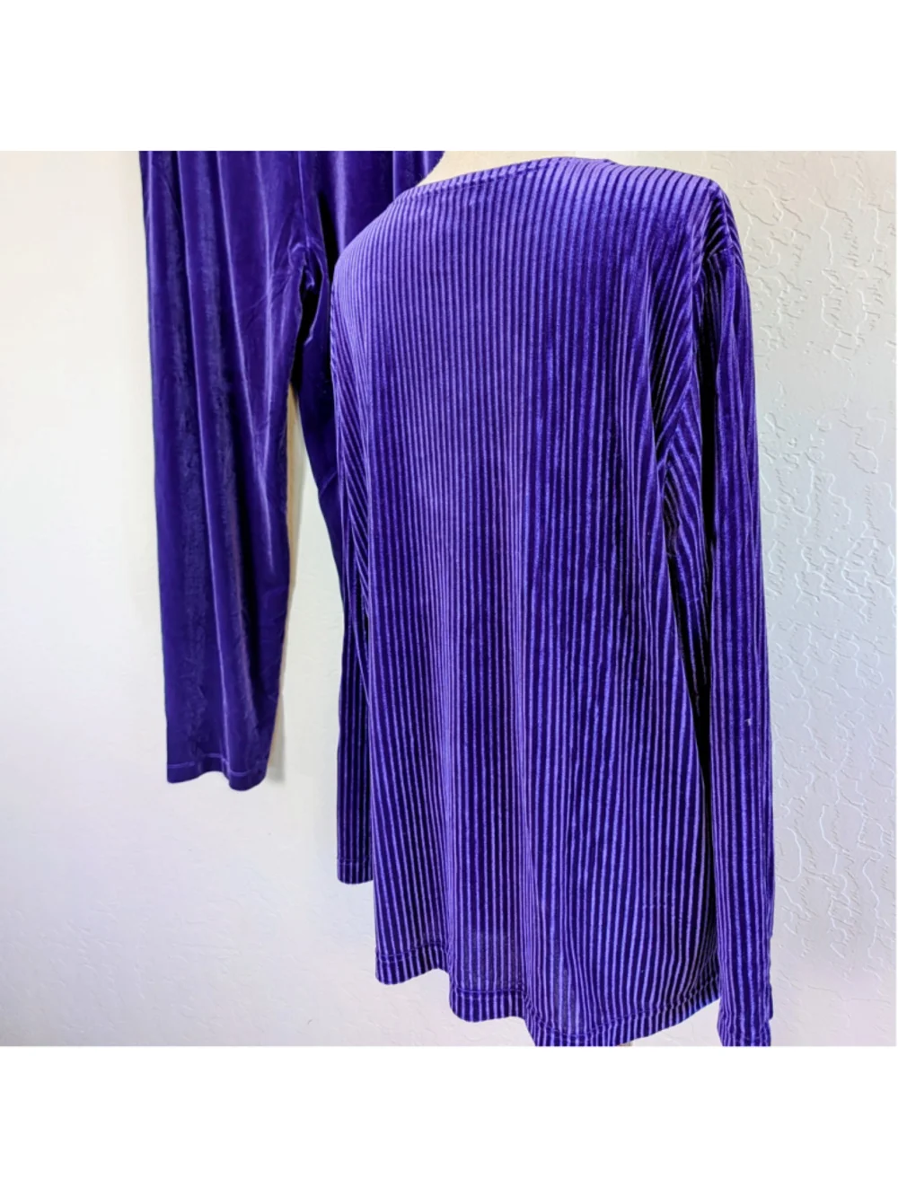 Draper’s & Damon’s Petite XL Purple Velour Lounge Set Y2K Ribbed Top Pants